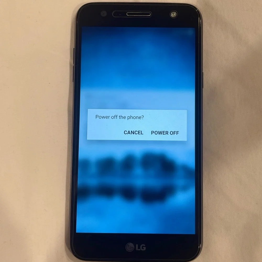 Cell phone, LG android, black, TracFone
